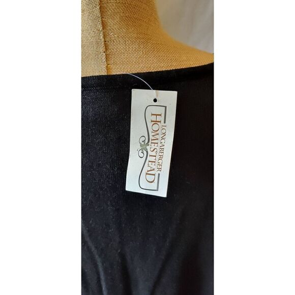 LONGABERGER HOMESTEAD Sweater Black with beaded snowman. Size XL. NWT - Picture 4 of 7